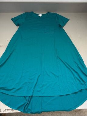 LuLaRoe Teal Carly High-Low Pocket Summer Swing Dress